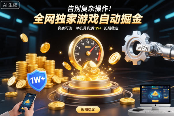 告别复杂操作!全网独家游戏自动掘金,真实可测,单机月利润1W+,长期稳定【揭秘】网创吧-网创项目资源站-副业项目-创业项目-搞钱项目网创吧