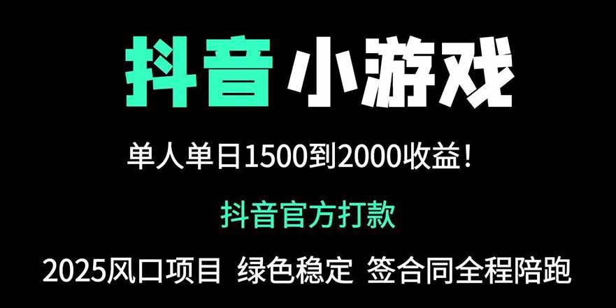 (14527期)抖音官方小游戏2025全网最新玩法,暴利赚钱项目,单机日入2000+,绝不...网创吧-网创项目资源站-副业项目-创业项目-搞钱项目网创吧