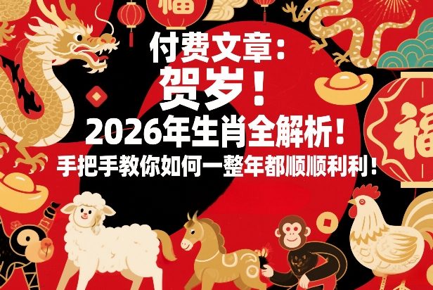 付费文章:贺岁!2026年生肖全解析!手把手教你如何一整年都顺顺利利!网创吧-网创项目资源站-副业项目-创业项目-搞钱项目网创吧