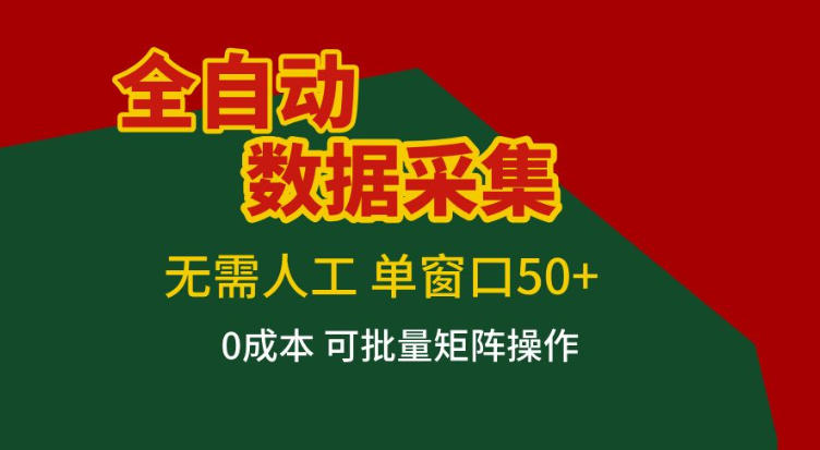 全自动数据采集,无需人工,单窗口50+,0成本可批量矩阵操作【揭秘】网创吧-网创项目资源站-副业项目-创业项目-搞钱项目网创吧