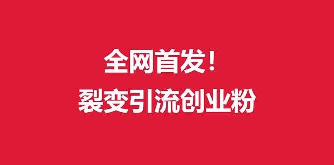 (9061期)(全网首发)外面收费几千的裂变引流高质量创业粉网创吧-网创项目资源站-副业项目-创业项目-搞钱项目网创吧