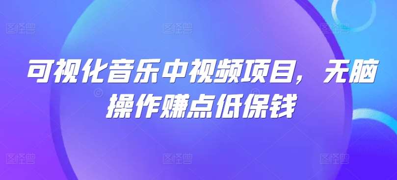可视化音乐中视频项目,无脑操作赚点低保钱网创吧-网创项目资源站-副业项目-创业项目-搞钱项目网创吧