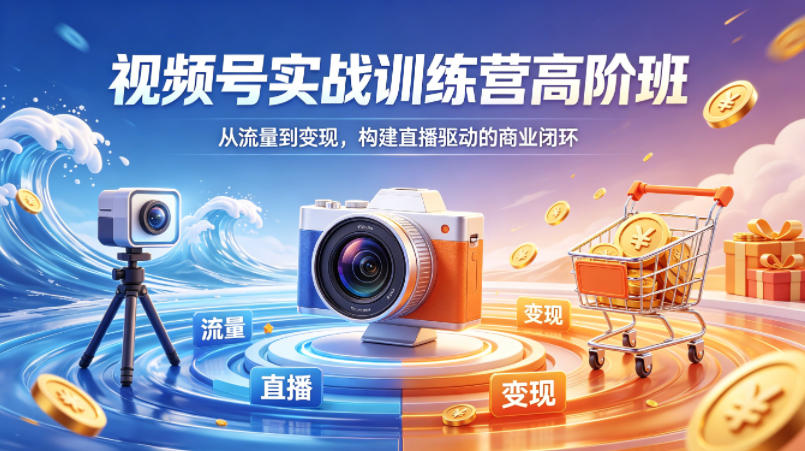 视频号实战训练营高阶班,从流量到变现,构建直播驱动的商业闭环(26年4月)网创吧-网创项目资源站-副业项目-创业项目-搞钱项目网创吧