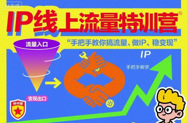 IP线上流量特训营，手把手教你搞流量、做IP、稳变现网创吧-网创项目资源站-副业项目-创业项目-搞钱项目网创吧