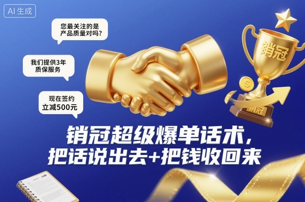 销冠超级爆单话术，把话说出去+把钱收回来网创吧-网创项目资源站-副业项目-创业项目-搞钱项目网创吧