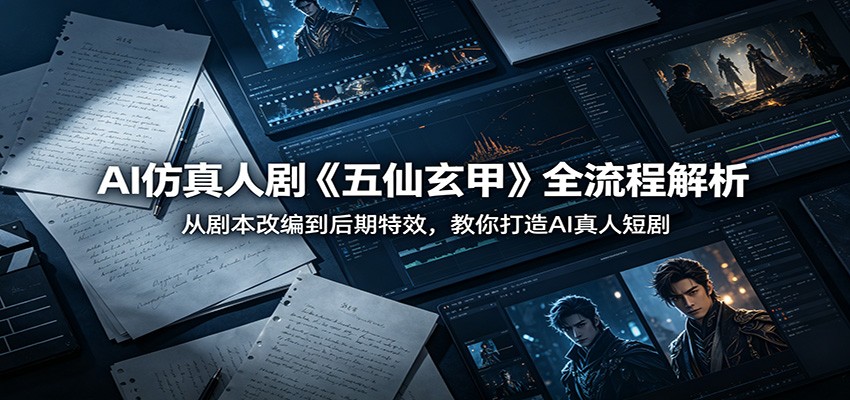 AI仿真人剧《五仙玄甲》全流程解析：从剧本改编到后期特效，教你打造AI真人短剧网创吧-网创项目资源站-副业项目-创业项目-搞钱项目网创吧