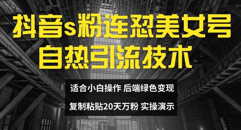 抖音s粉连怼美女号自热引流技术复制粘贴,20天万粉账号,无需实名制,矩阵操作【揭秘】网创吧-网创项目资源站-副业项目-创业项目-搞钱项目网创吧