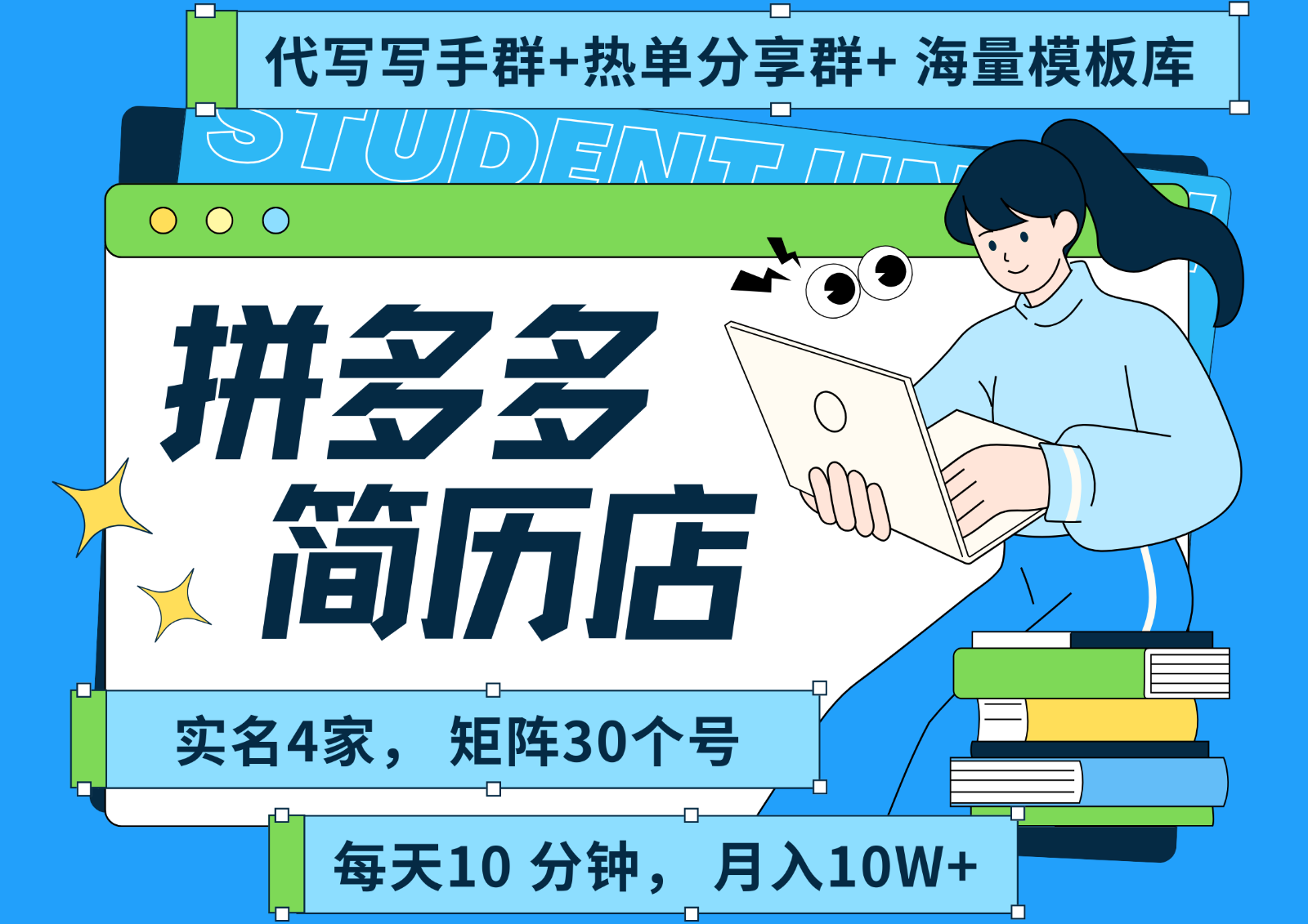 拼多多电商 拼多多 虚拟资料 简历 海报代写 全SOP流程 毫无保留分享（含后端资料）网创吧-网创项目资源站-副业项目-创业项目-搞钱项目网创吧
