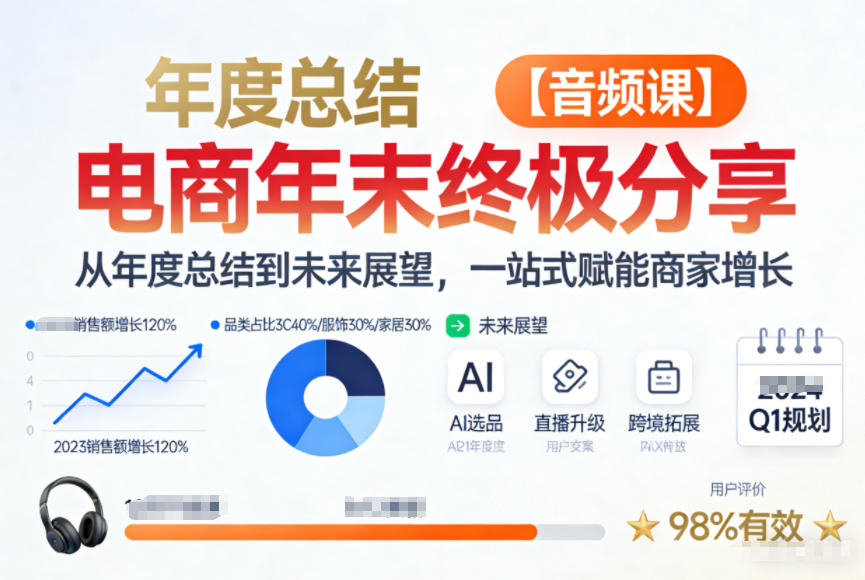 电商年未终极分享,从年度总结到未来展望,一站式赋能商家增长【音频课】网创吧-网创项目资源站-副业项目-创业项目-搞钱项目网创吧