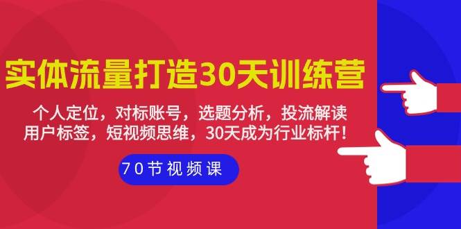 (9782期)实体-流量打造-30天训练营:个人定位,对标账号,选题分析,投流解读-70节网创吧-网创项目资源站-副业项目-创业项目-搞钱项目网创吧