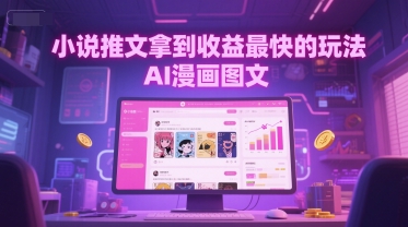 小说推文拿到收益最快的玩法,AI漫画图文网创吧-网创项目资源站-副业项目-创业项目-搞钱项目网创吧