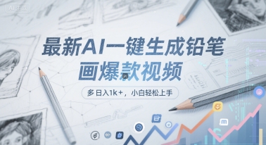 最新AI一键生成铅笔画爆款视频,多平台分发,日 入1k+,小白轻松上手【揭秘】网创吧-网创项目资源站-副业项目-创业项目-搞钱项目网创吧