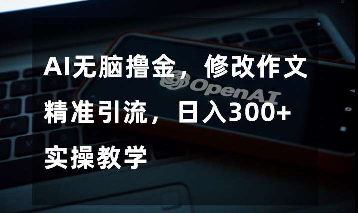 AI无脑撸金,修改作文精准引流,日入300+,实操教学【揭秘】网创吧-网创项目资源站-副业项目-创业项目-搞钱项目网创吧