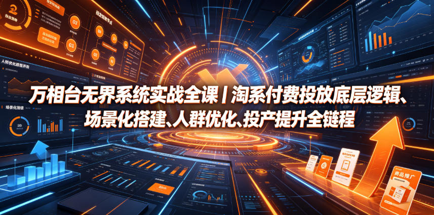 万相台无界系统实战全课|淘系付费投放底层逻辑、场景化搭建、人群优化、投产提升全链路运营教程网创吧-网创项目资源站-副业项目-创业项目-搞钱项目网创吧