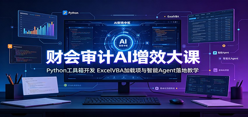 财会审计AI增效大课：Python工具箱开发，ExcelVBA加载项与智能Agent落地教学网创吧-网创项目资源站-副业项目-创业项目-搞钱项目网创吧