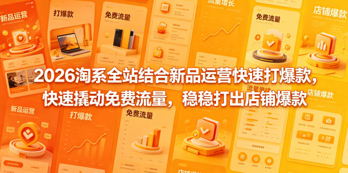 2026淘系全站结合新品运营快速打爆款,快速撬动免费流量,稳稳打出店铺爆款(更新5月12日)网创吧-网创项目资源站-副业项目-创业项目-搞钱项目网创吧