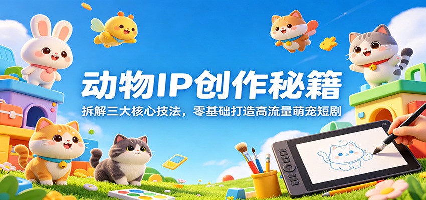 动物IP创作秘籍：拆解三大核心技法，零基础打造高流量萌宠短剧网创吧-网创项目资源站-副业项目-创业项目-搞钱项目网创吧