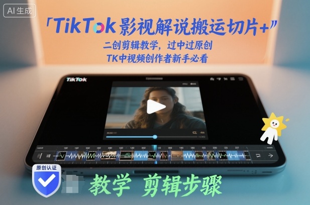 TikTok影视解说搬运切片+二创剪辑教学，过中过原创，TK中视频创作者新手必看网创吧-网创项目资源站-副业项目-创业项目-搞钱项目网创吧