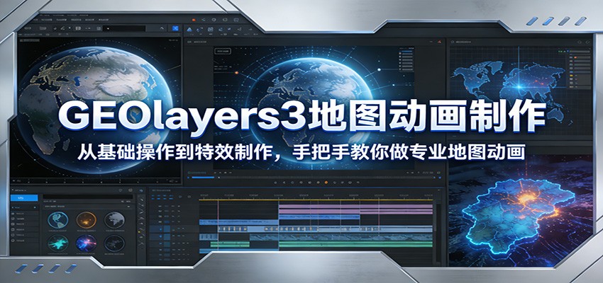 GEOlayers3地图动画制作：从基础操作到特效制作，手把手教你做专业地图动画网创吧-网创项目资源站-副业项目-创业项目-搞钱项目网创吧