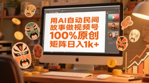 用AI自动民间故事做视频号,100%原创,矩阵日入1k+网创吧-网创项目资源站-副业项目-创业项目-搞钱项目网创吧