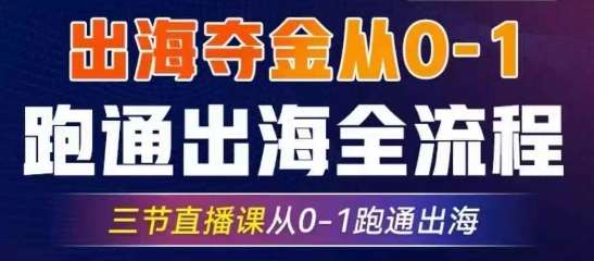 2025出海夺金从0-1跑通出海全流程,三节直播课从0-1跑通出海,教你用AI跑通全流程网创吧-网创项目资源站-副业项目-创业项目-搞钱项目网创吧