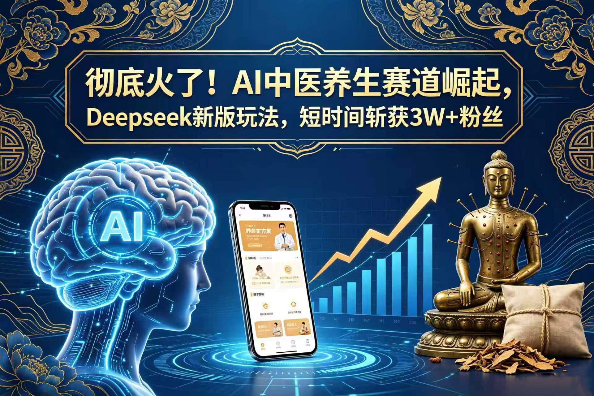 彻底火了！AI 中医养生赛道崛起，Deepseek 新版玩法，短时间斩获 3W + 粉丝网创吧-网创项目资源站-副业项目-创业项目-搞钱项目网创吧