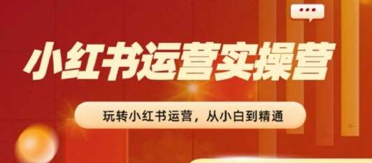 2024小红书运营实操营,从入门到精通,完成从0~1~100网创吧-网创项目资源站-副业项目-创业项目-搞钱项目网创吧