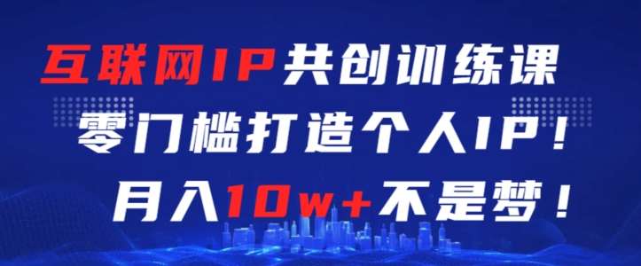 互联网IP共创训练课，零门槛零基础打造个人IP，月入10w+不是梦【揭秘】网创吧-网创项目资源站-副业项目-创业项目-搞钱项目网创吧