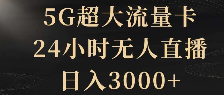 5G超大流量卡,24小时无人直播,日入3000+【揭秘】网创吧-网创项目资源站-副业项目-创业项目-搞钱项目网创吧