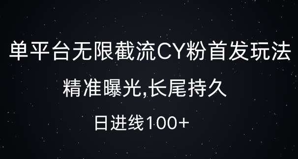 单平台无限截流创业粉首发玩法,精准曝光,长尾持久,日引流100+【揭秘】网创吧-网创项目资源站-副业项目-创业项目-搞钱项目网创吧