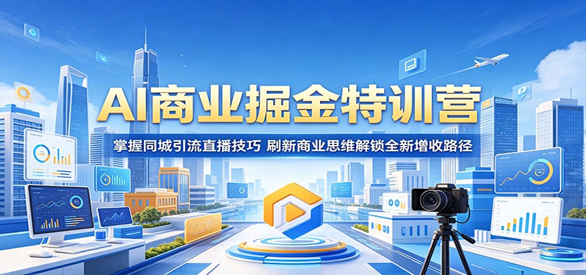 AI商业掘金特训营：掌握同城引流直播技巧，刷新商业思维解锁全新增收路径网创吧-网创项目资源站-副业项目-创业项目-搞钱项目网创吧