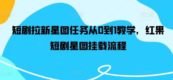 短剧拉新星图任务从0到1教学,红果短剧星图挂载流程网创吧-网创项目资源站-副业项目-创业项目-搞钱项目网创吧