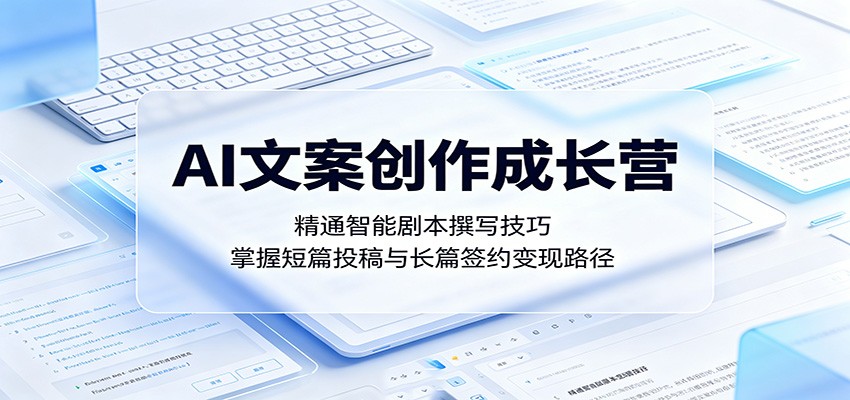 AI文案创作成长营：精通智能剧本撰写技巧，掌握短篇投稿与长篇签约变现路径网创吧-网创项目资源站-副业项目-创业项目-搞钱项目网创吧
