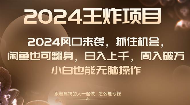 （8401期）2024风口项目来袭，抓住机会，闲鱼也可翻身，日入上千，周入破万，小白...网创吧-网创项目资源站-副业项目-创业项目-搞钱项目网创吧