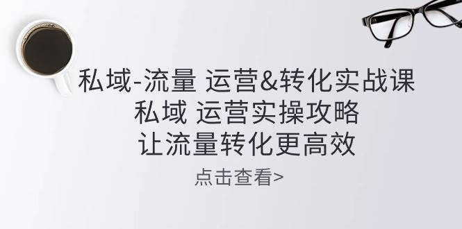 (10739期)私域-流量 运营&转化实操课:私域 运营实操攻略 让流量转化更高效网创吧-网创项目资源站-副业项目-创业项目-搞钱项目网创吧
