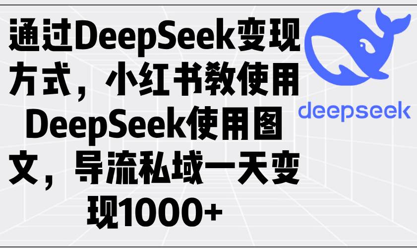 (14179期)通过DeepSeek变现方式,小红书教使用DeepSeek图文,导流私域一天变现1000+网创吧-网创项目资源站-副业项目-创业项目-搞钱项目网创吧
