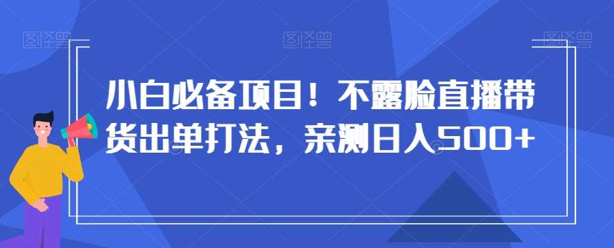 小白必备项目!不露脸直播带货出单打法,亲测日入500+【揭秘】网创吧-网创项目资源站-副业项目-创业项目-搞钱项目网创吧