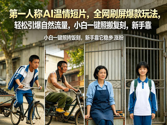 第一人称AI温情短片，全网刷屏爆款玩法，轻松引爆自然流量，小白一键照搬复刻，新手靠它稳步涨粉网创吧-网创项目资源站-副业项目-创业项目-搞钱项目网创吧