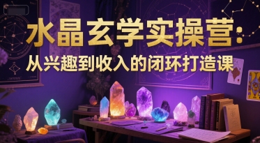 水晶玄学实操营:从兴趣到收入的闭环打造课网创吧-网创项目资源站-副业项目-创业项目-搞钱项目网创吧