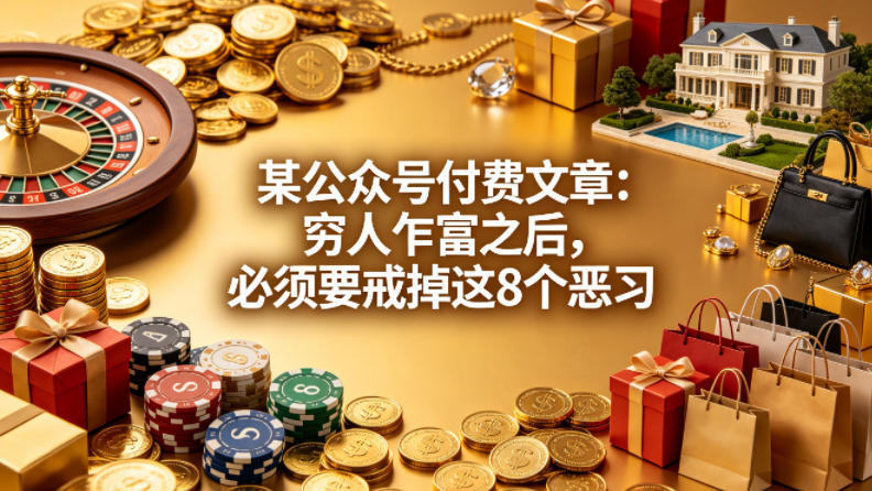 某公众号付费文章:穷人乍富之后,必须要戒掉这8个恶习网创吧-网创项目资源站-副业项目-创业项目-搞钱项目网创吧