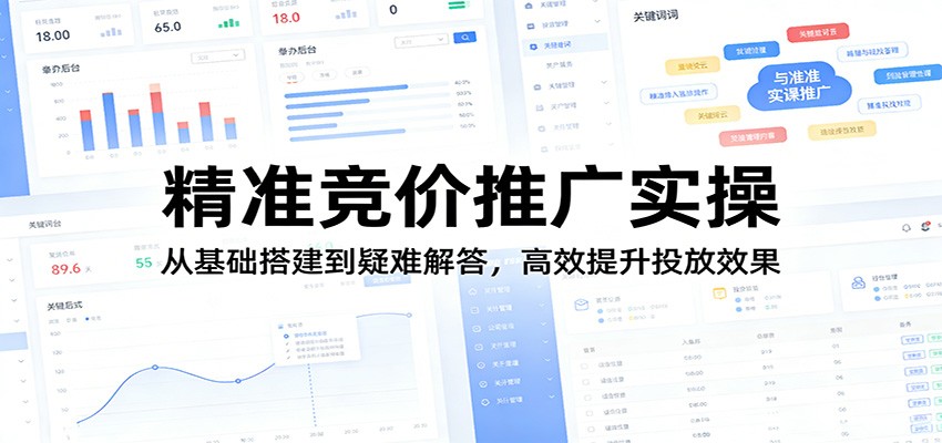 精准竞价推广实操：从基础搭建到疑难解答，高效提升投放效果网创吧-网创项目资源站-副业项目-创业项目-搞钱项目网创吧