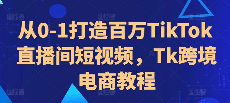从0-1打造百万TikTok直播间短视频,Tk跨境电商教程网创吧-网创项目资源站-副业项目-创业项目-搞钱项目网创吧