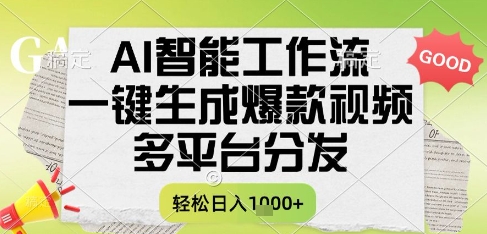 AI智能工作流,一键生成书单号爆款视频,多平台分发,每日收益多张【揭秘】网创吧-网创项目资源站-副业项目-创业项目-搞钱项目网创吧