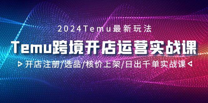 (9208期)2024Temu跨境开店运营实战课,开店注册/选品/核价上架/日出千单实战课网创吧-网创项目资源站-副业项目-创业项目-搞钱项目网创吧