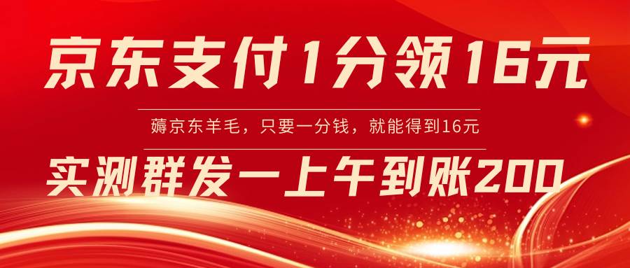 (8678期)京东支付1分得16元实操到账200网创吧-网创项目资源站-副业项目-创业项目-搞钱项目网创吧