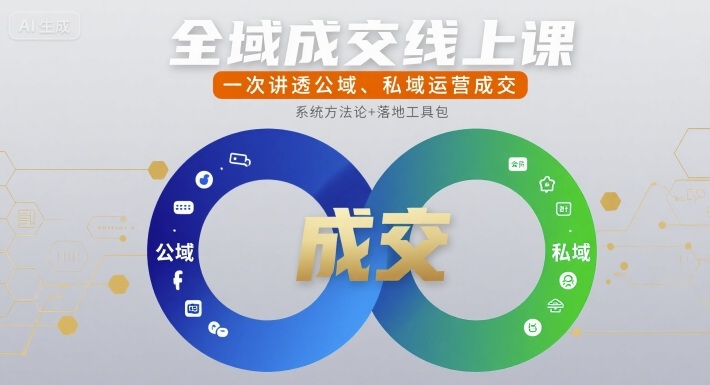 全域成交线上课,一次讲透公域、私域运营成交网创吧-网创项目资源站-副业项目-创业项目-搞钱项目网创吧