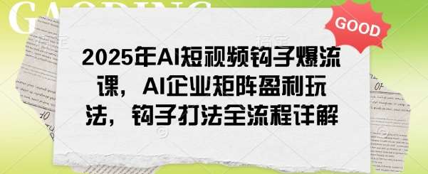 2025年AI短视频钩子爆流课,AI企业矩阵盈利玩法,钩子打法全流程详解网创吧-网创项目资源站-副业项目-创业项目-搞钱项目网创吧