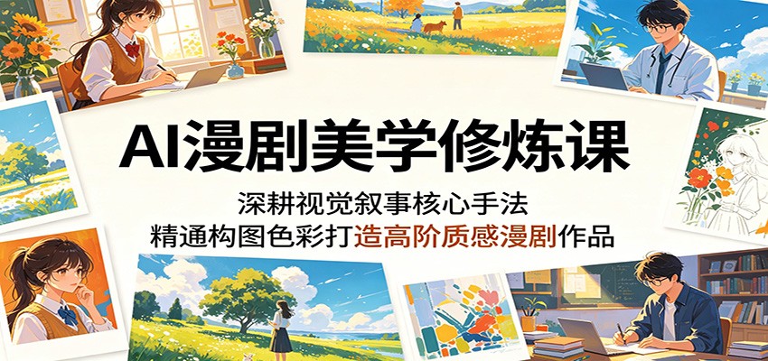 AI漫剧美学修炼课：深耕视觉叙事核心手法，精通构图色彩打造高阶质感漫剧作品网创吧-网创项目资源站-副业项目-创业项目-搞钱项目网创吧