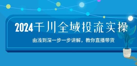 2024千川全域投流精品实操：由谈到深一步一步讲解，教你直播带货-15节网创吧-网创项目资源站-副业项目-创业项目-搞钱项目网创吧