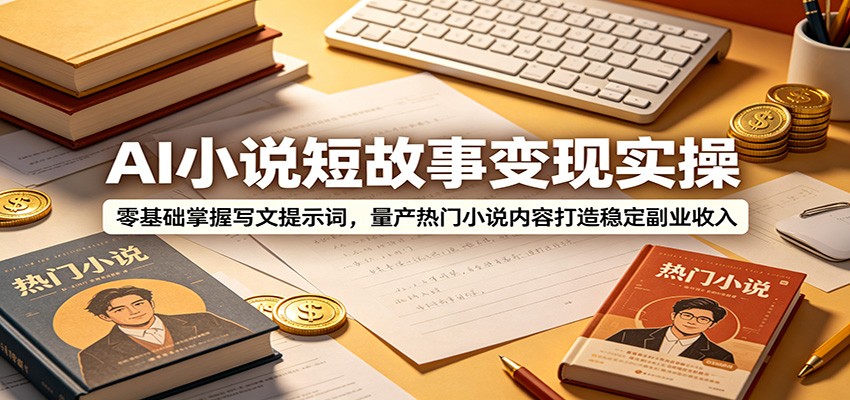 AI小说短故事变现实操:零基础掌握写文提示词,量产热门小说内容打造稳定副业收入网创吧-网创项目资源站-副业项目-创业项目-搞钱项目网创吧